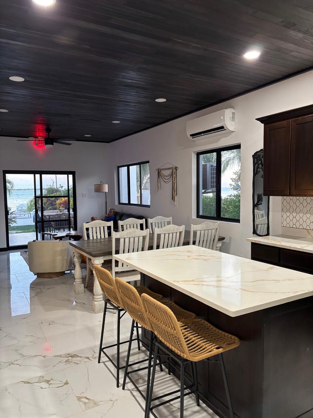 Kitchen and living space open