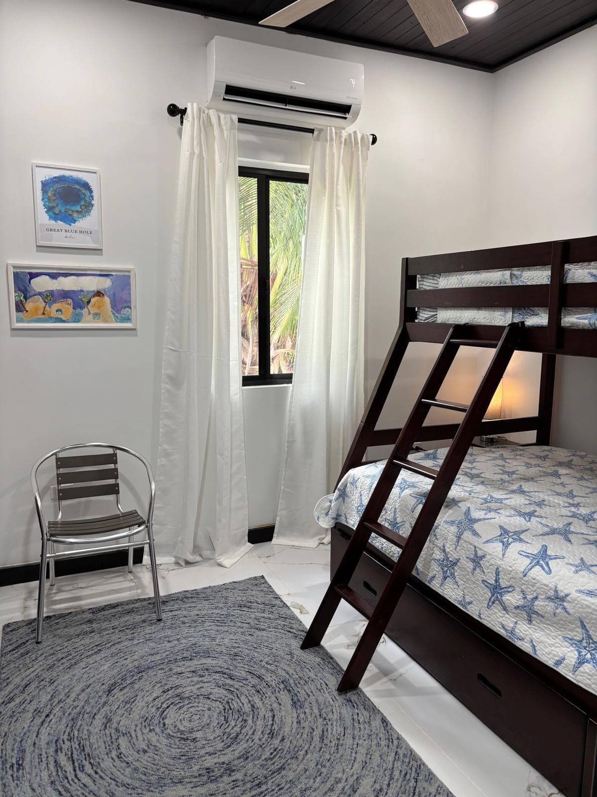 3rd bedroom with bunk beds one full and one twin