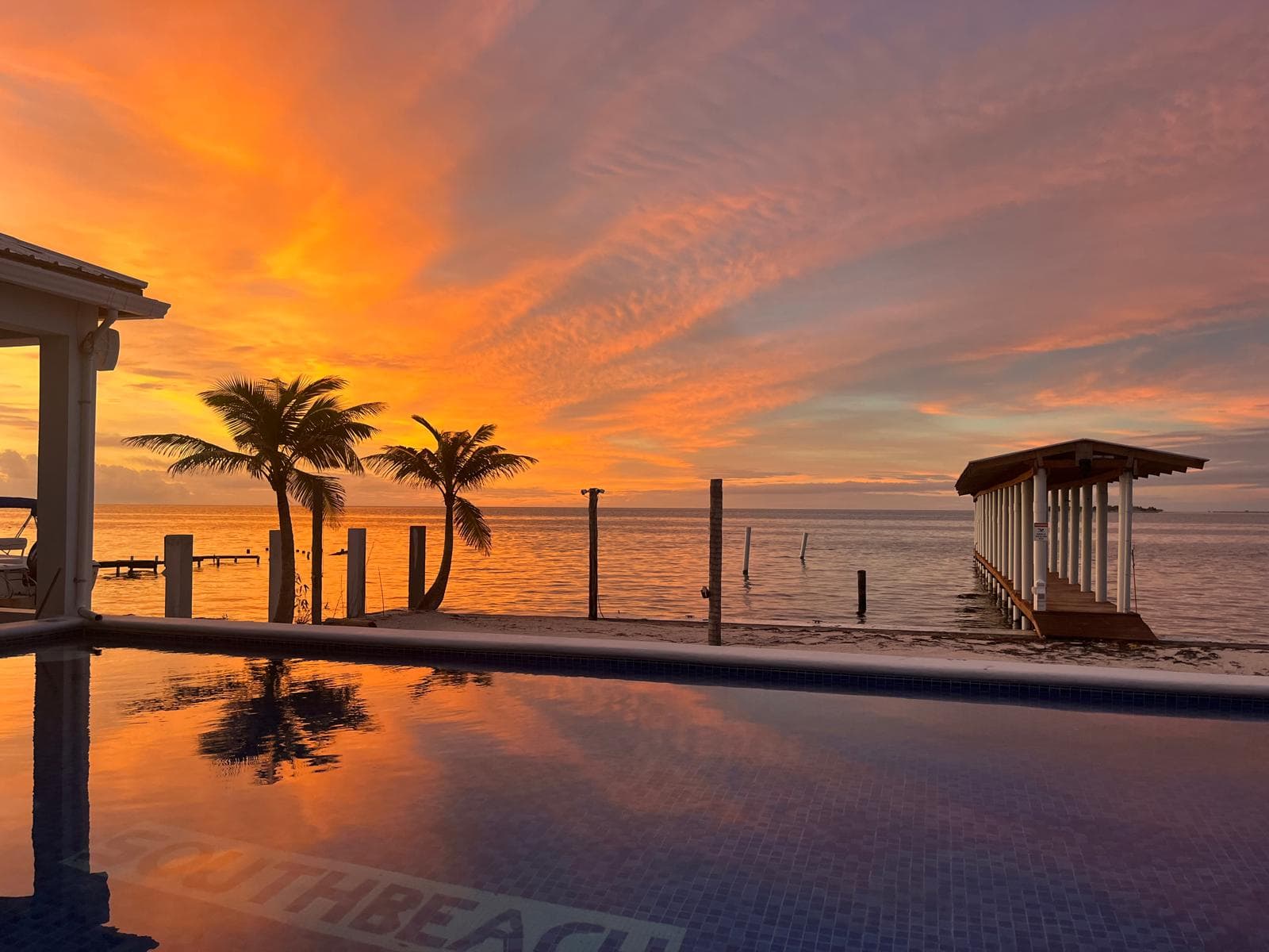 sun rise from the villa